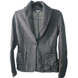 James Perse Cardigan Womens 2 Gray Shawl Collar Blazer French Terry Made‎ In USA